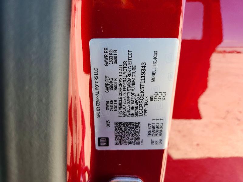 2026 Chevrolet Colorado მანქანა იყიდება აუქციონზე, vin: 1GCPSCEK5T1119343, აუქციონის ნომერი: 53142386