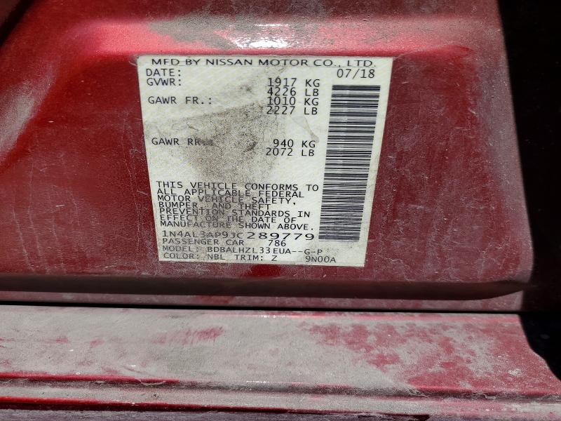 Продаж на аукціоні авто 2018 Nissan Altima, vin: 1N4AL3AP9JC289779, номер лоту: 53779926