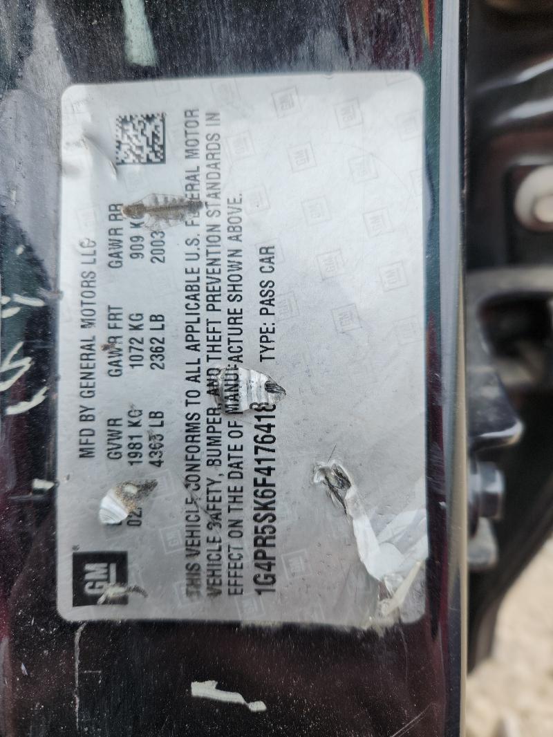 52341076 :رقم المزاد ، 1G4PR5SK6F4176418 vin ، 2015 Buick Verano مزاد بيع
