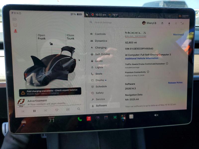 Aukcja sprzedaży 2023 Tesla Model 3, vin: 5YJ3E1EC0PF410543, numer aukcji: 53989776