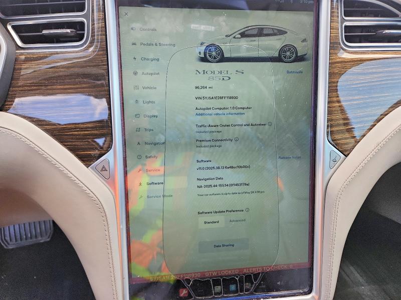 Продаж на аукціоні авто 2015 Tesla Model S, vin: 5YJSA1E28FF118930, номер лоту: 55302926