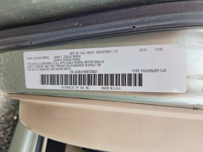 Продаж на аукціоні авто 2009 Subaru Legacy, vin: 4S3BL616097228221, номер лоту: 51507716