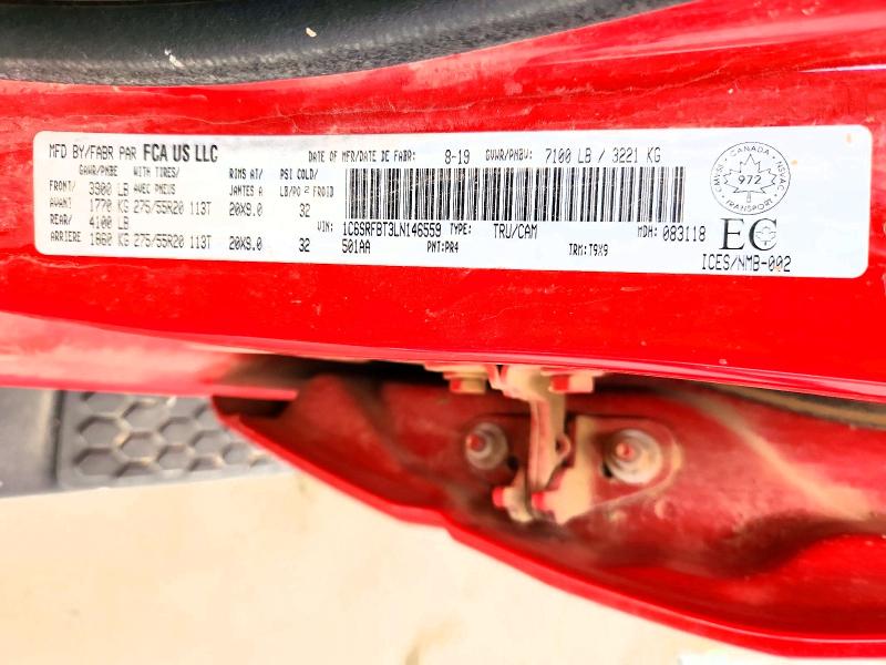 2020 Ram 1500 მანქანა იყიდება აუქციონზე, vin: 1C6SRFBT3LN146559, აუქციონის ნომერი: 54873086