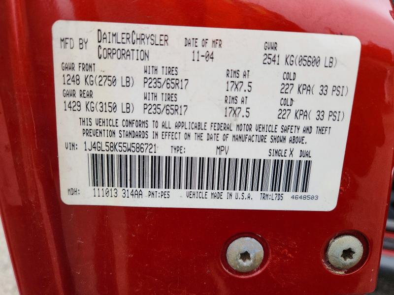 Aukcja sprzedaży 2005 Jeep Liberty, vin: 1J4GL58K55W586721, numer aukcji: 52074446
