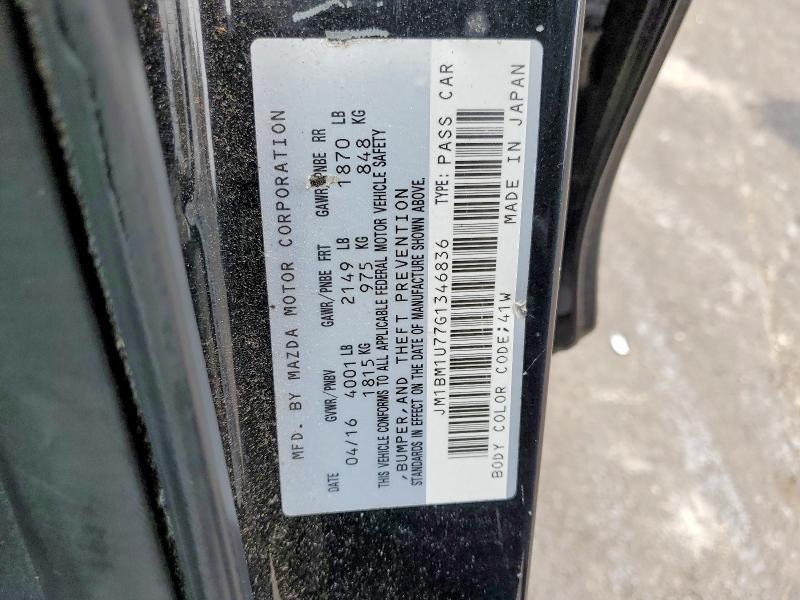 2016 Mazda 3 მანქანა იყიდება აუქციონზე, vin: JM1BM1U77G1346836, აუქციონის ნომერი: 52537076