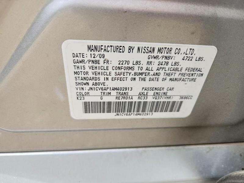 Продаж на аукціоні авто 2010 Infiniti G37 Sedan, vin: JN1CV6AP1AM402913, номер лоту: 52862186