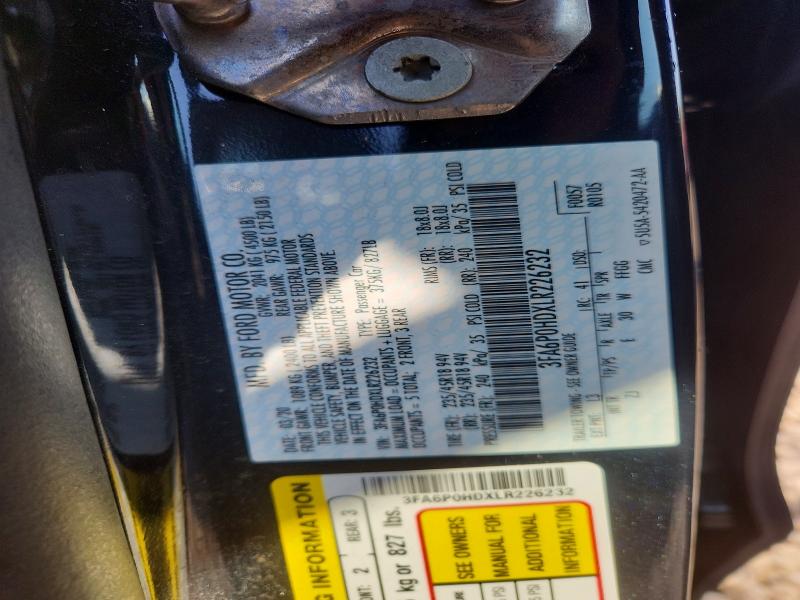 Продажа на аукционе авто 2020 Ford Fusion, vin: 3FA6P0HDXLR226232, номер лота: 53272316
