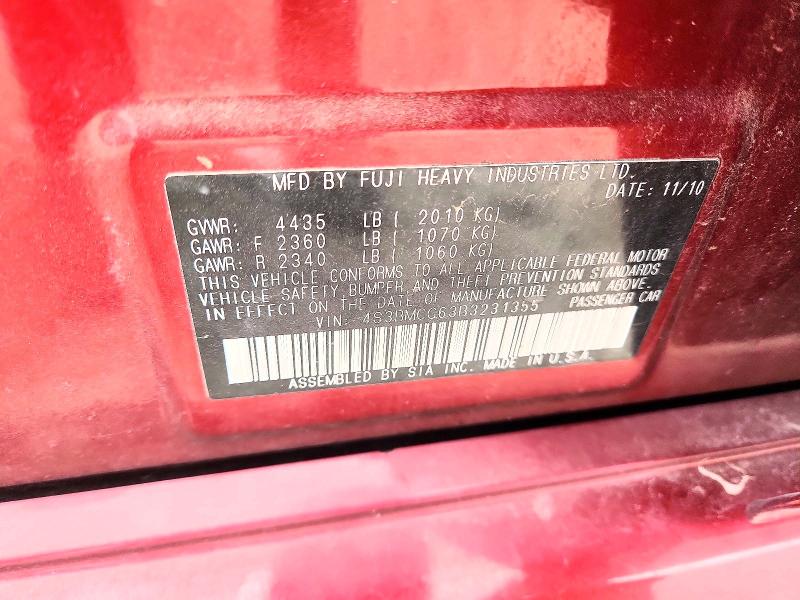 Aukcja sprzedaży 2011 Subaru Legacy, vin: 4S3BMCG63B3231355, numer aukcji: 52499006