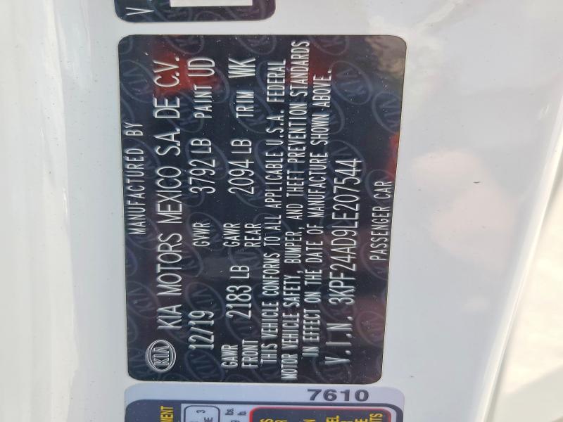 Aukcja sprzedaży 2020 Kia Forte, vin: 3KPF24AD9LE207544, numer aukcji: 50438076