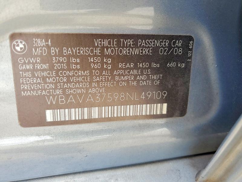Продажа на аукционе авто 2008 Bmw 328, vin: WBAVA37598NL49109, номер лота: 54883546
