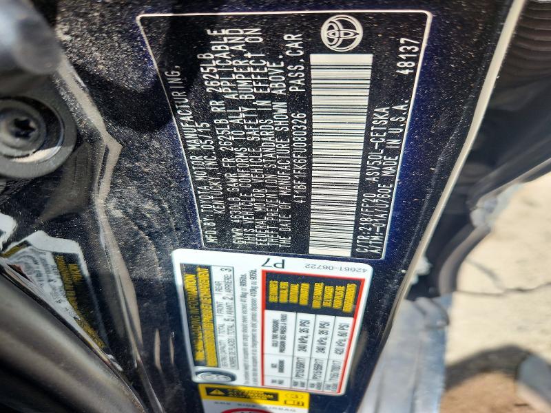 2015 Toyota Camry მანქანა იყიდება აუქციონზე, vin: 4T1BF1FK6FU080326, აუქციონის ნომერი: 54968216