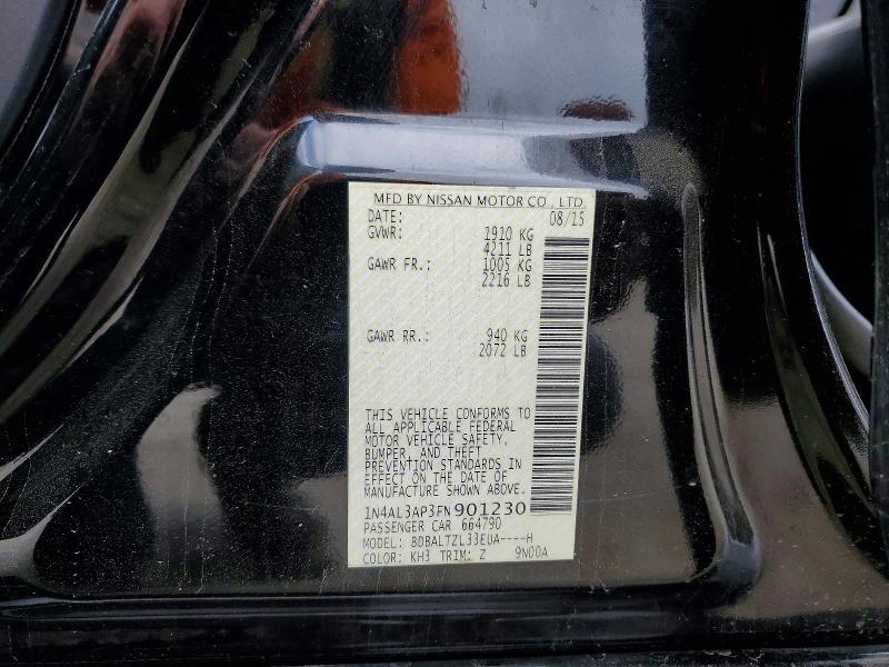 Aukcja sprzedaży 2015 Nissan Altima, vin: 1N4AL3AP3FN901230, numer aukcji: 55178696