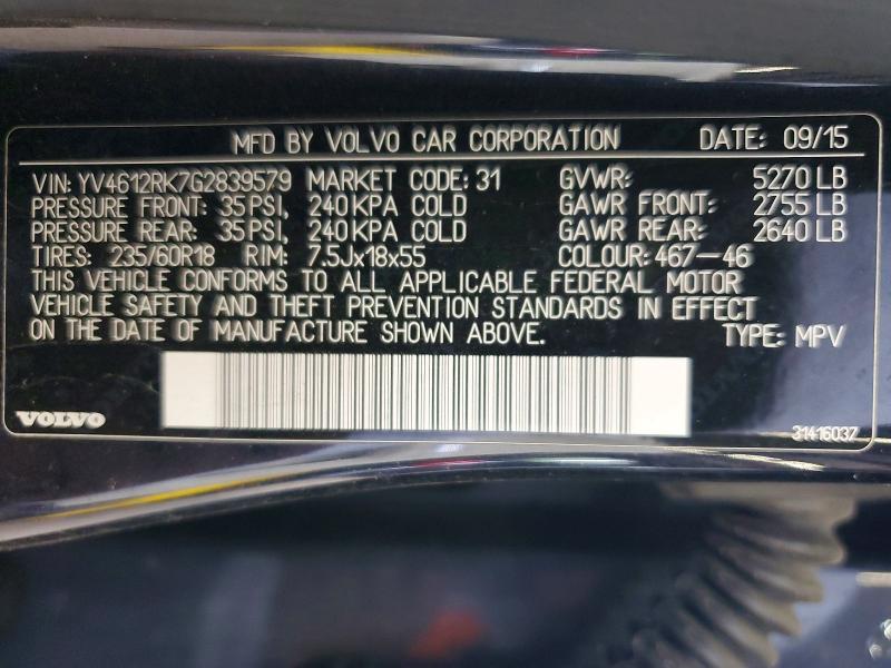 Продаж на аукціоні авто 2016 Volvo Xc60, vin: YV4612RK7G2839579, номер лоту: 54667716