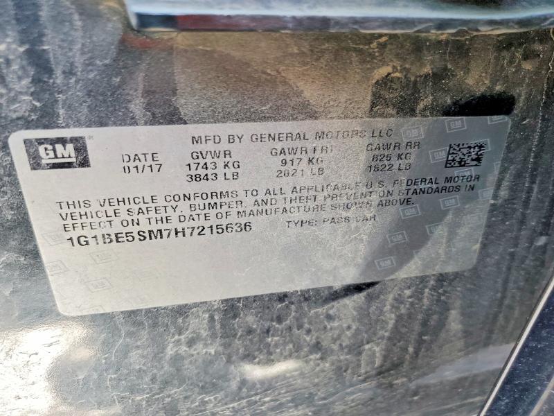 Aukcja sprzedaży 2017 Chevrolet Cruze, vin: 1G1BE5SM7H7215636, numer aukcji: 53394116