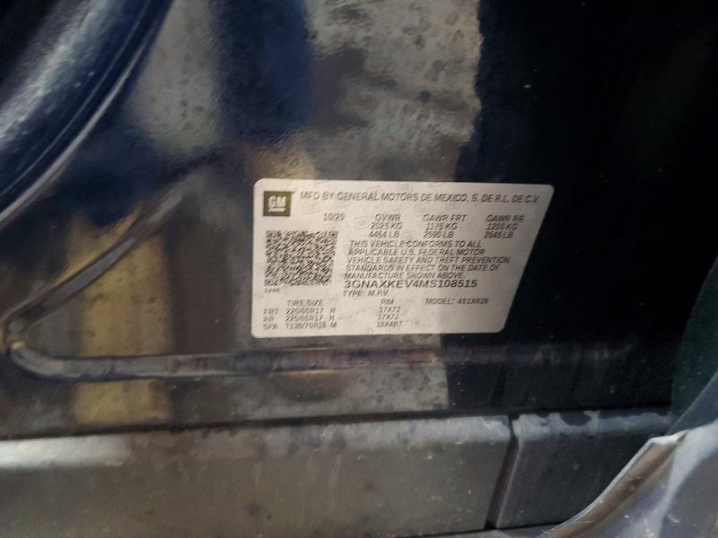 54308456 :رقم المزاد ، 3GNAXKEV4MS108515 vin ، 2021 Chevrolet Equinox مزاد بيع