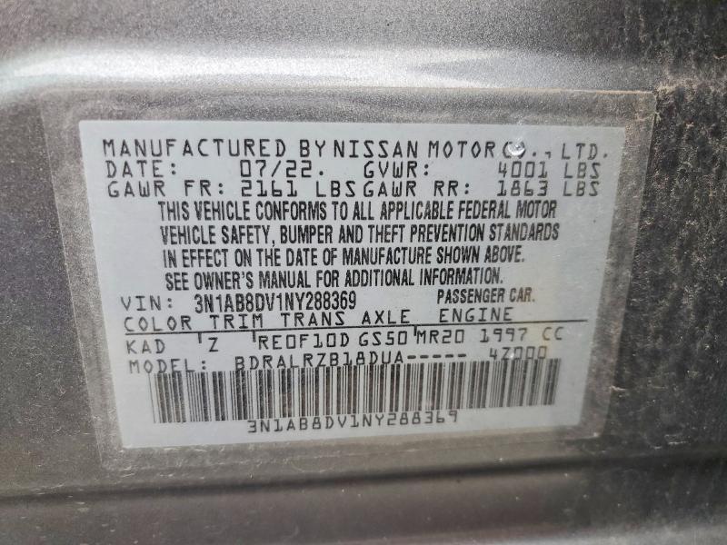 Продажа на аукционе авто 2022 Nissan Sentra, vin: 3N1AB8DV1NY288369, номер лота: 52779766