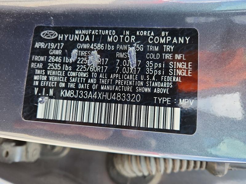 Продажа на аукционе авто 2017 Hyundai Tucson, vin: KM8J33A4XHU483320, номер лота: 54813936