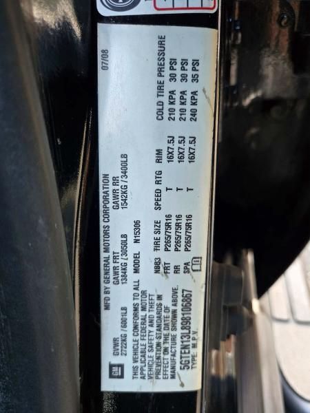 55675896 :رقم المزاد ، 5GTEN13L898106867 vin ، 2009 Hummer H3 مزاد بيع
