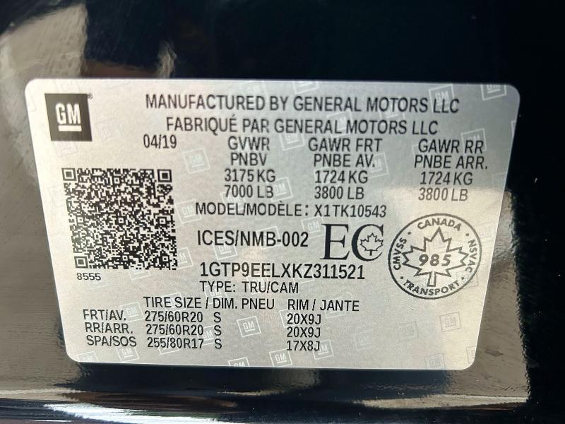 2019 Gmc Sierra მანქანა იყიდება აუქციონზე, vin: 1GTP9EELXKZ311521, აუქციონის ნომერი: 52263556