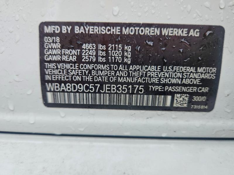 53644906 :رقم المزاد ، WBA8D9C57JEB35175 vin ، 2018 Bmw 330 مزاد بيع