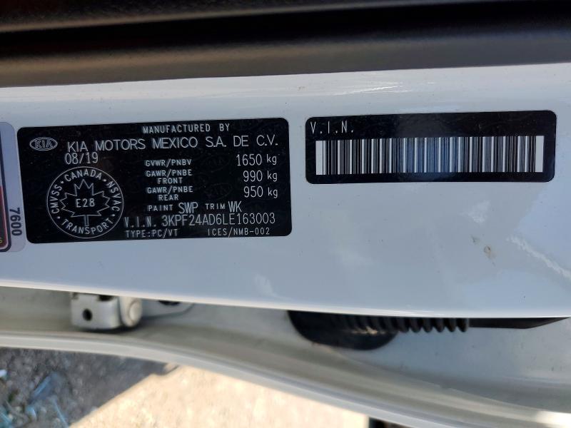 2020 Kia Forte მანქანა იყიდება აუქციონზე, vin: 3KPF24AD6LE163003, აუქციონის ნომერი: 55344806