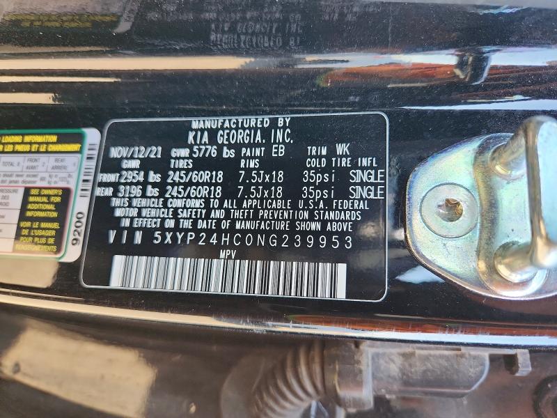 Продаж на аукціоні авто 2022 Kia Telluride, vin: 5XYP24HC0NG239953, номер лоту: 54518456