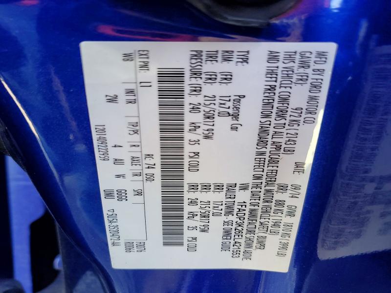 Продажа на аукционе авто 2014 Ford Focus, vin: 1FADP3K26EL421553, номер лота: 52947396