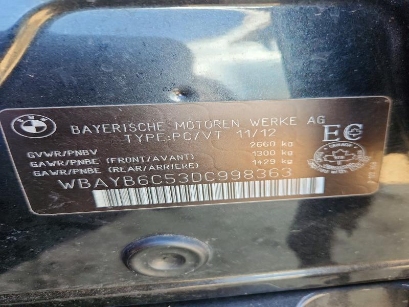 2013 Bmw 750 მანქანა იყიდება აუქციონზე, vin: WBAYB6C53DC998363, აუქციონის ნომერი: 53066406