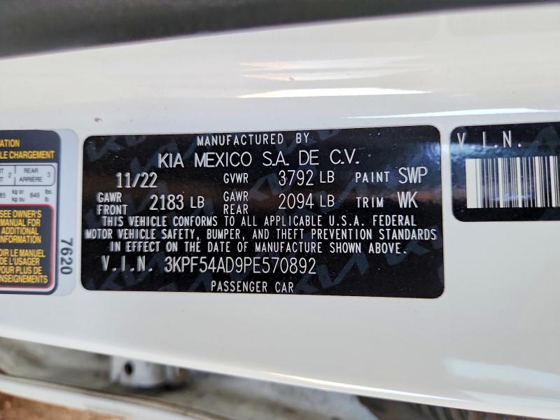 Продажа на аукционе авто 2023 Kia Forte, vin: 3KPF54AD9PE570892, номер лота: 52507956