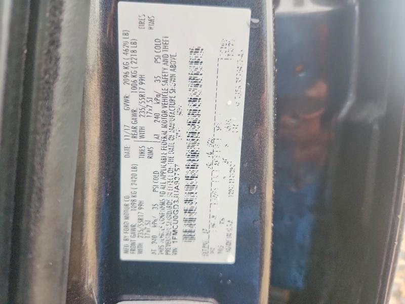 2018 Ford Escape მანქანა იყიდება აუქციონზე, vin: 1FMCU0GD3JUA93757, აუქციონის ნომერი: 53811436