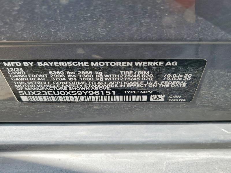 53275876 :رقم المزاد ، 5UX23EU0XS9Y96151 vin ، 2025 Bmw X5 مزاد بيع