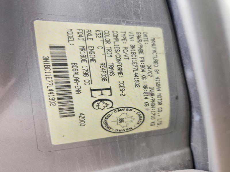 Продажа на аукционе авто 2007 Nissan Versa, vin: 3N1BC11E77L441902, номер лота: 54825706