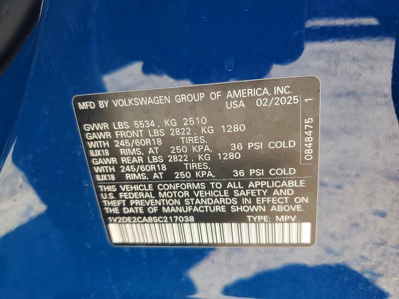 Продаж на аукціоні авто 2025 Volkswagen Atlas Cross Sport, vin: 1V2DE2CA8SC217038, номер лоту: 55082926