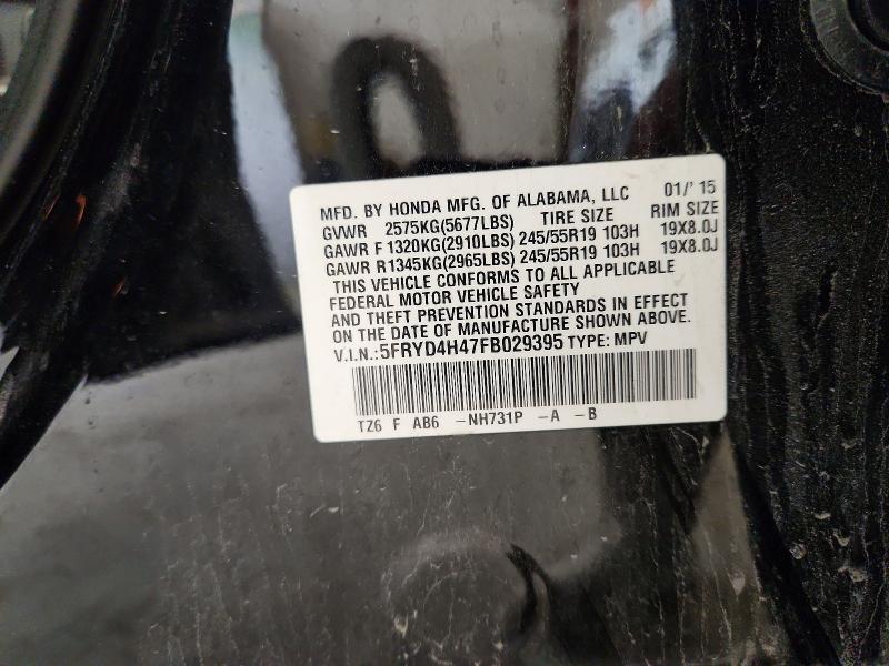 54850786 :رقم المزاد ، 5FRYD4H47FB029395 vin ، 2015 Acura Mdx مزاد بيع