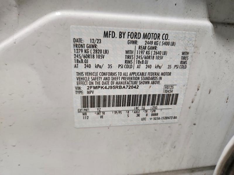 Продаж на аукціоні авто 2024 Ford Edge, vin: 2FMPK4J95RBA72042, номер лоту: 52274676