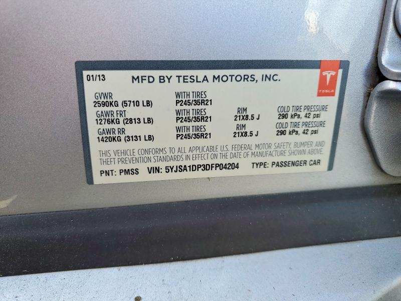 Aukcja sprzedaży 2013 Tesla Model S, vin: 5YJSA1DP3DFP04204, numer aukcji: 53268906
