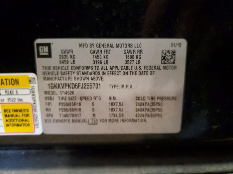 Продаж на аукціоні авто 2015 Gmc Acadia, vin: 1GKKVPKD6FJ255701, номер лоту: 54146196
