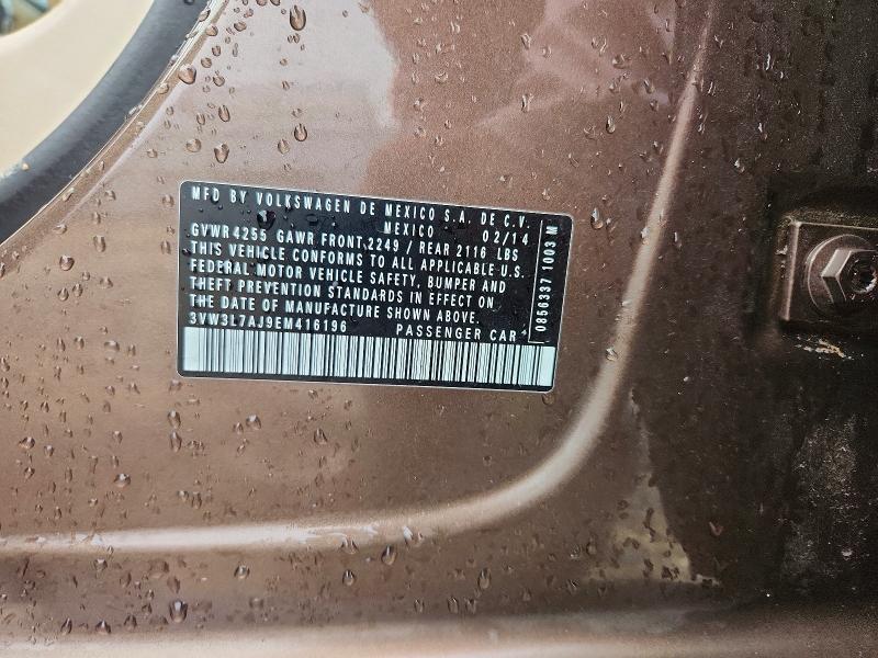 2014 Volkswagen Jetta მანქანა იყიდება აუქციონზე, vin: 3VW3L7AJ9EM416196, აუქციონის ნომერი: 52579936