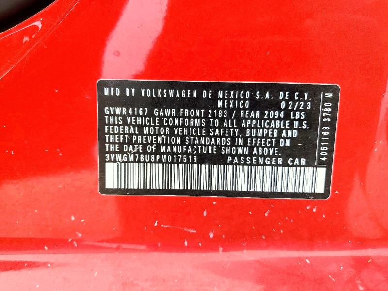 Aukcja sprzedaży 2023 Volkswagen Jetta, vin: 3VWGM7BU8PM017516, numer aukcji: 54641876