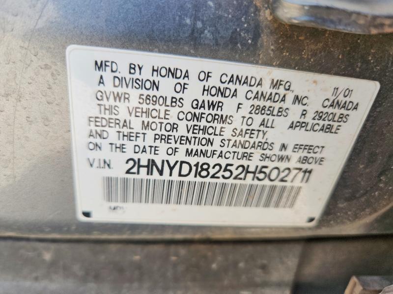 Продажа на аукционе авто 2002 Acura Mdx, vin: 2HNYD18252H502711, номер лота: 53038526