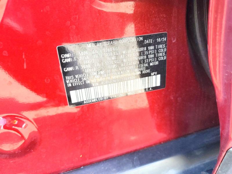 Продаж на аукціоні авто 2025 Subaru Outback, vin: 4S4BTGND6S3168906, номер лоту: 54473206
