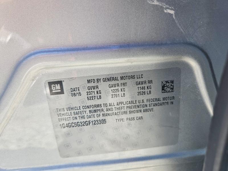 2016 Buick Lacrosse მანქანა იყიდება აუქციონზე, vin: 1G4GC5G32GF123305, აუქციონის ნომერი: 52150686