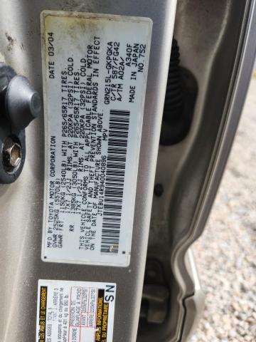 2004 Toyota 4runner მანქანა იყიდება აუქციონზე, vin: JTEBU14R940040896, აუქციონის ნომერი: 55161836