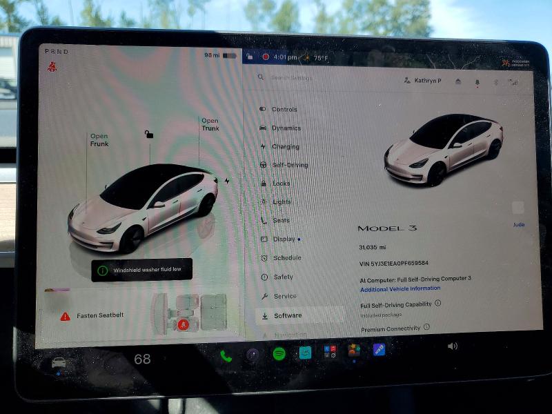 2023 Tesla Model 3 მანქანა იყიდება აუქციონზე, vin: 5YJ3E1EA0PF659584, აუქციონის ნომერი: 54472126