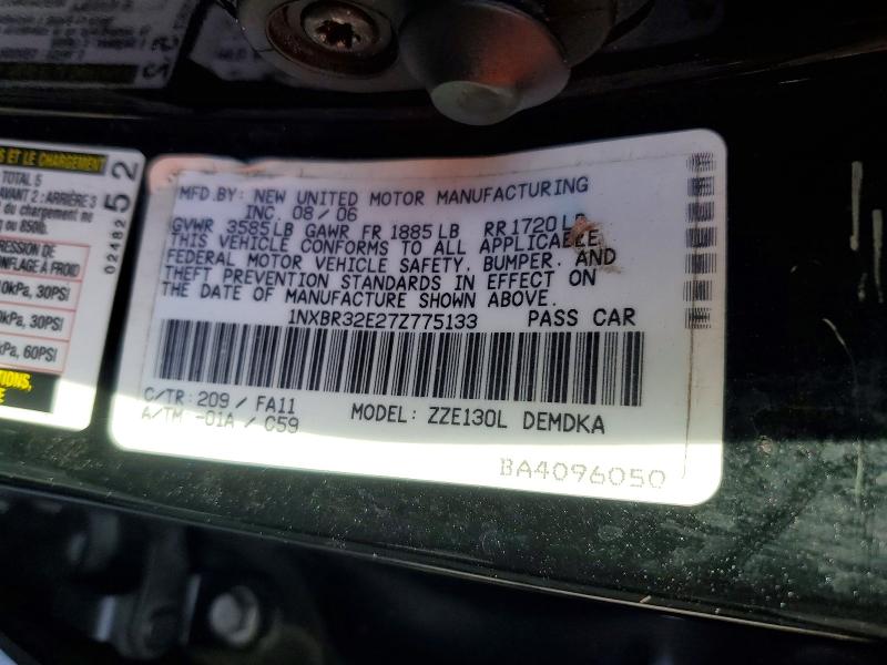 Продаж на аукціоні авто 2007 Toyota Corolla, vin: 1NXBR32E27Z775133, номер лоту: 53376336