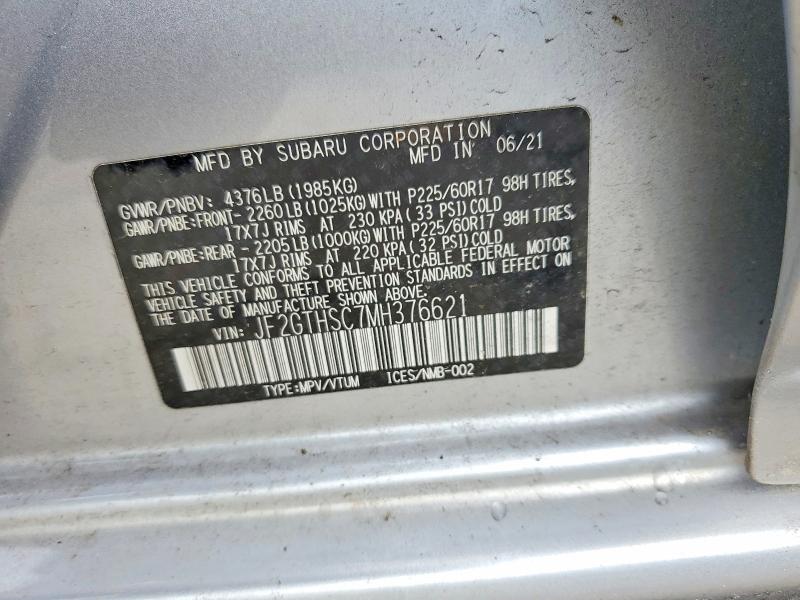 Продажа на аукционе авто 2021 Subaru Crosstrek, vin: JF2GTHSC7MH376621, номер лота: 52824046