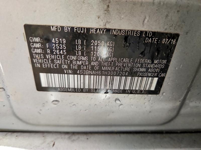55132656 :رقم المزاد ، 4S3BNAH61H3007204 vin ، 2017 Subaru Legacy مزاد بيع