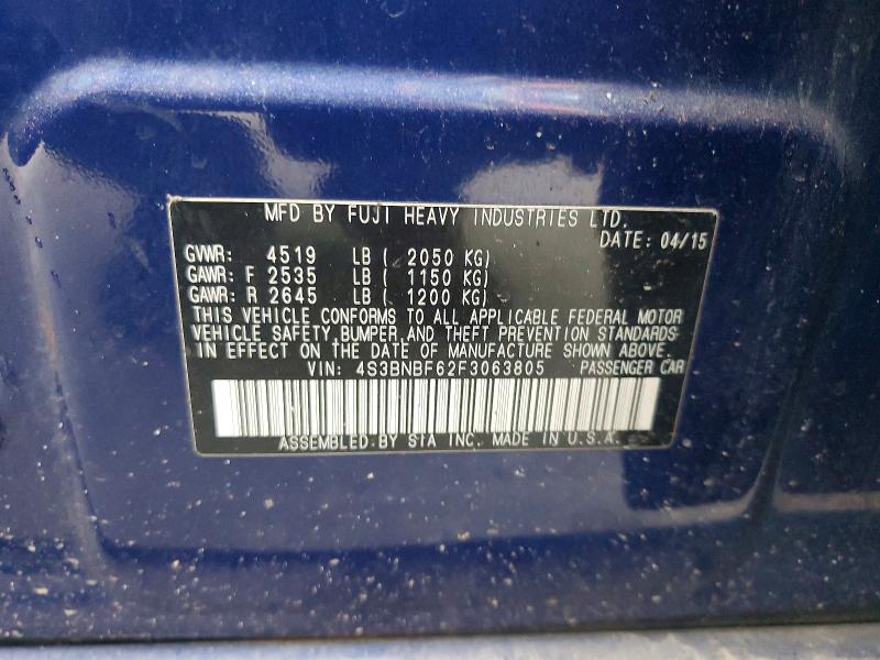 Aukcja sprzedaży 2015 Subaru Legacy, vin: 4S3BNBF62F3063805, numer aukcji: 53165486