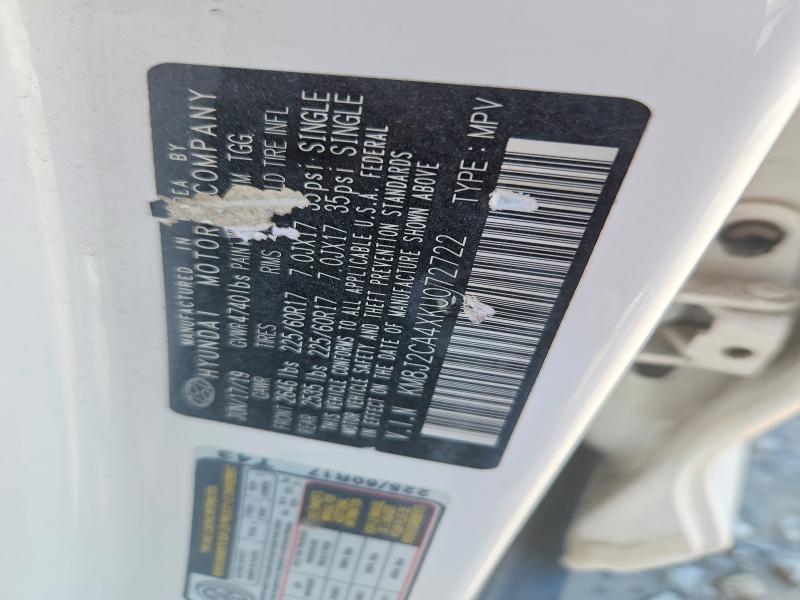 55337416 :رقم المزاد ، KM8J2CA4XKU072722 vin ، 2019 Hyundai Tucson مزاد بيع