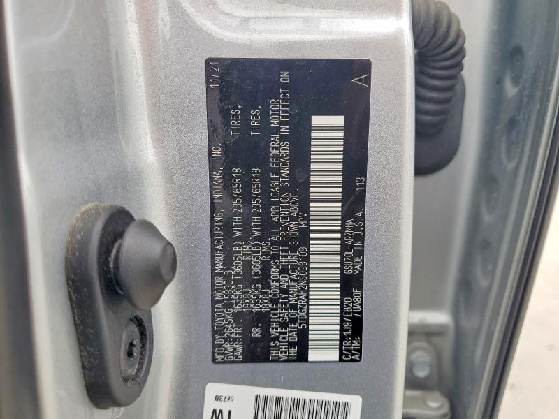 2022 Toyota Highlander მანქანა იყიდება აუქციონზე, vin: 5TDGZRAH2NS098109, აუქციონის ნომერი: 53302596
